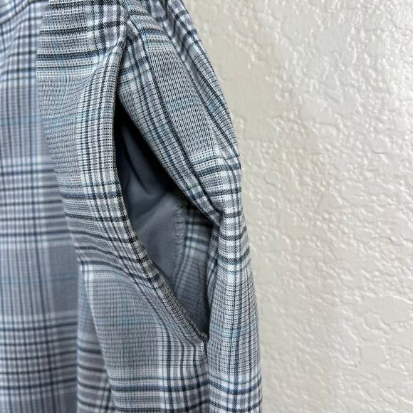 Zara women grey plaid pants button closure 2 front pockets  size XL academia - Picture 8 of 16